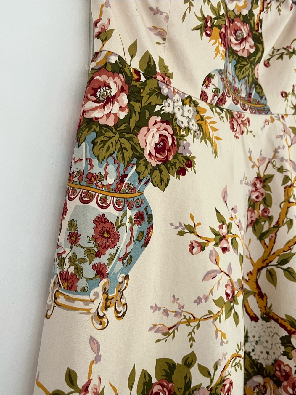 Moda International Floral Print Strapless Midi Fit Flare Dress Sz 8 CottageCore - Picture 7 of 16